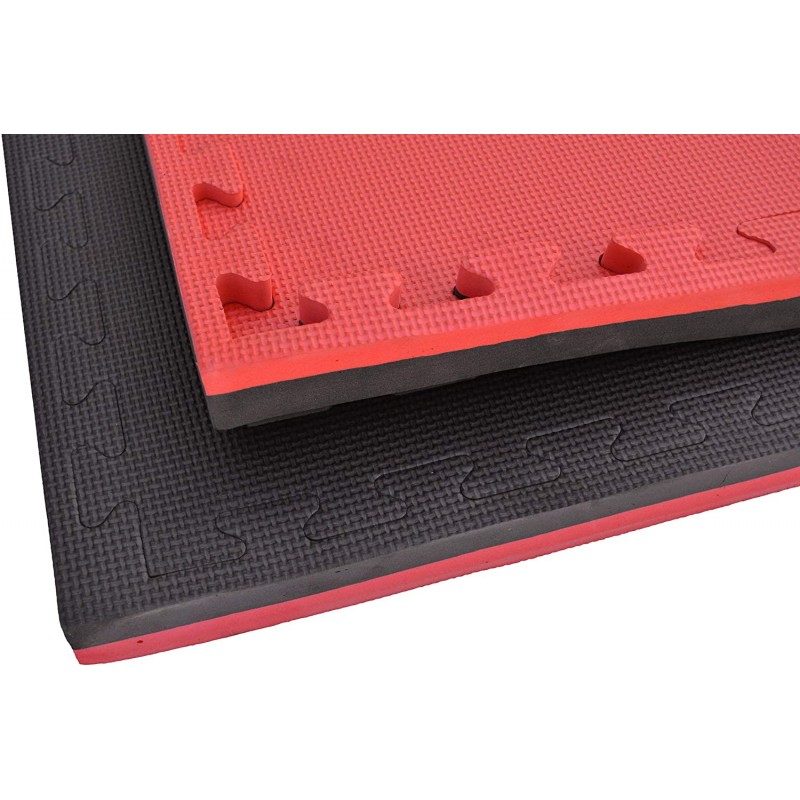 Suelo Tatami Puzzle EVA Mat Alta Densidad1000 x 1000 x 25 mm - Rojo/Azul  (Reversible)